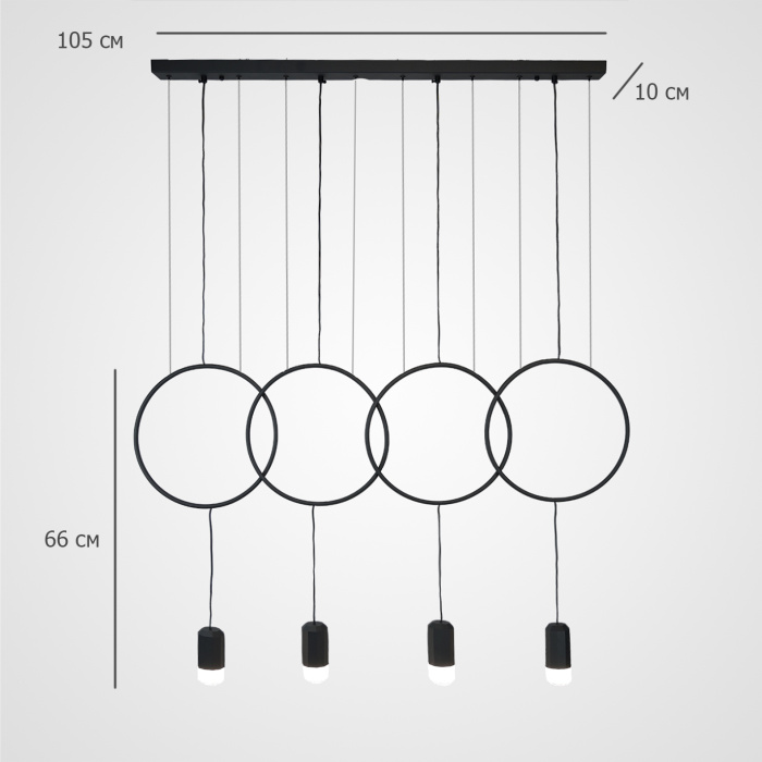 Подвесной светильник FORVET BLACK L4 ImperiumLoft