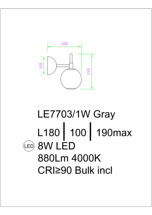 Бра Leon Aurore LE7703/1WL Gold