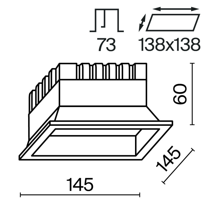 Встраиваемый светильник Maytoni Okno DL056-18W3-4-6K-W