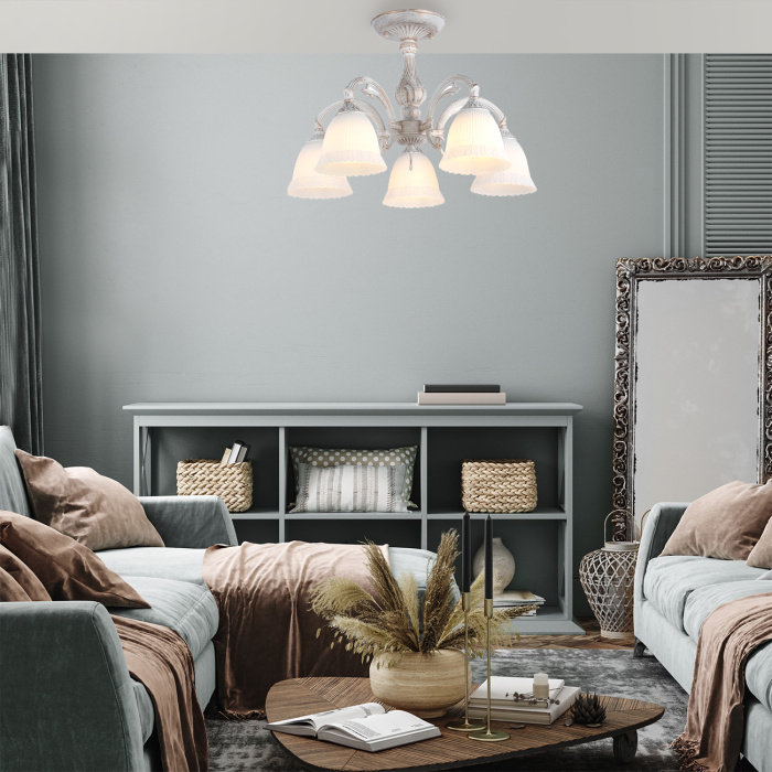 Потолочная люстра на штанге VERSAILLES ESCADA 1114/5PL White