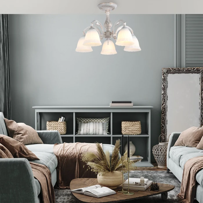 Потолочная люстра на штанге VERSAILLES ESCADA 1114/5PL White