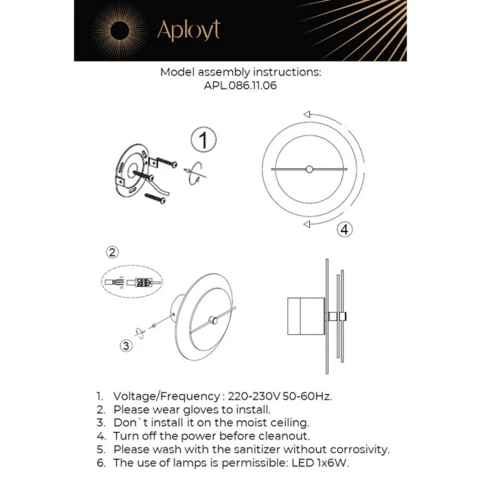 Настенный светильник Aployt Pola APL.086.11.06