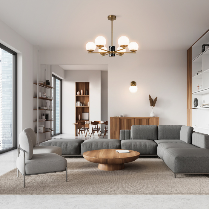 Люстра на штанге Freya Marble FR5230PL-08BS