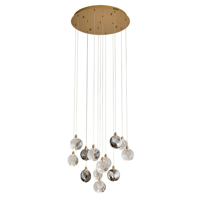 Подвесной светильник Delight Collection OD2440 OD2440-13 gold/clear+amber+grey