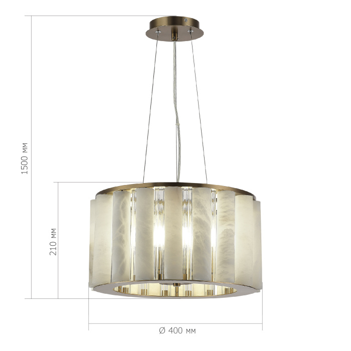 Светильник подвесной ST-Luce Бронза, Прозрачный/Белый алебастр E14 6*40W SL1516.303.06