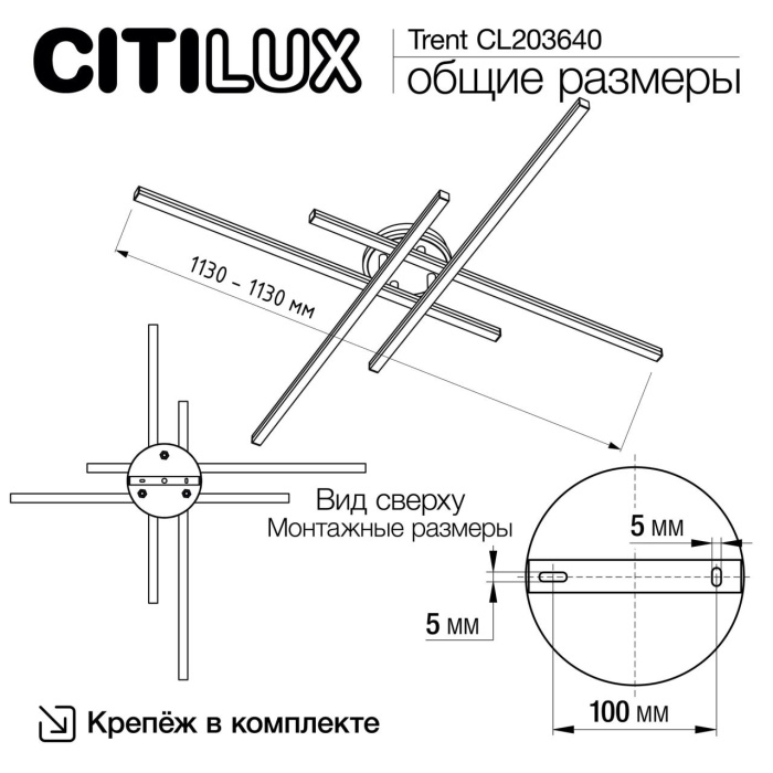 Светильник потолочный Citilux Trent CL203640