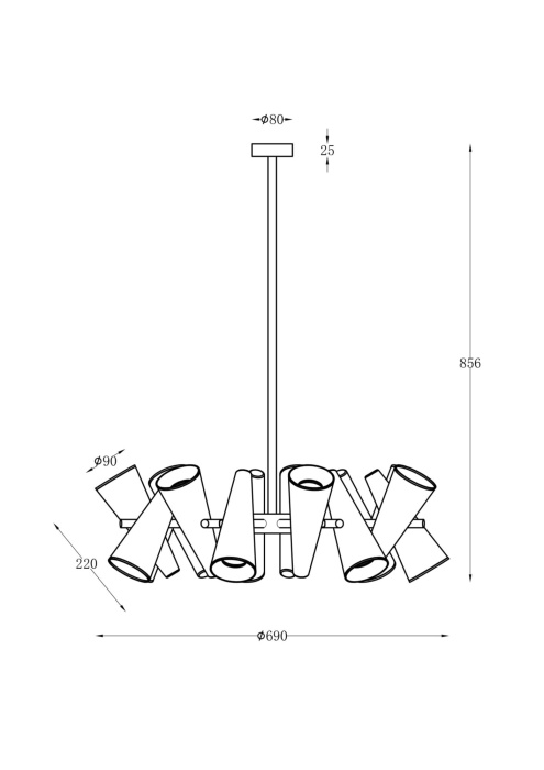 Подвесной светильник Maytoni Giro MOD095PL-14BS