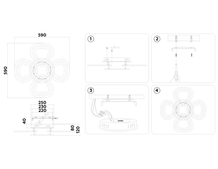 Потолочный светодиодный светильник с пультом Ambrella light FA8926