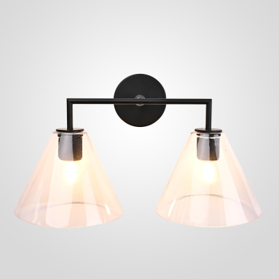 Бра RH Utilitaire Funnel Shade Double Sconce Black ImperiumLoft