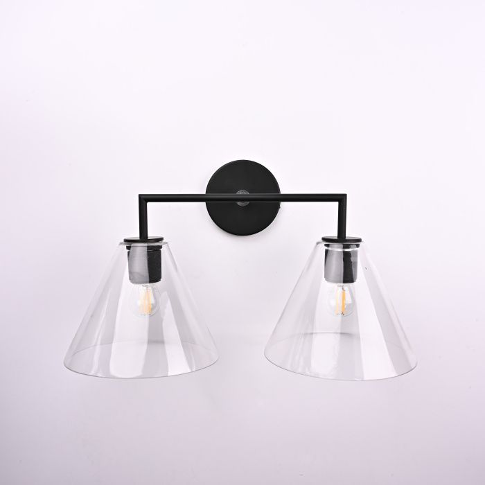 Бра RH Utilitaire Funnel Shade Double Sconce Black ImperiumLoft