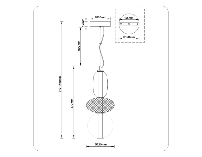 Подвесной светодиодный светильник HIGH LIGHT AMBRELLA LIGHT LH11008
