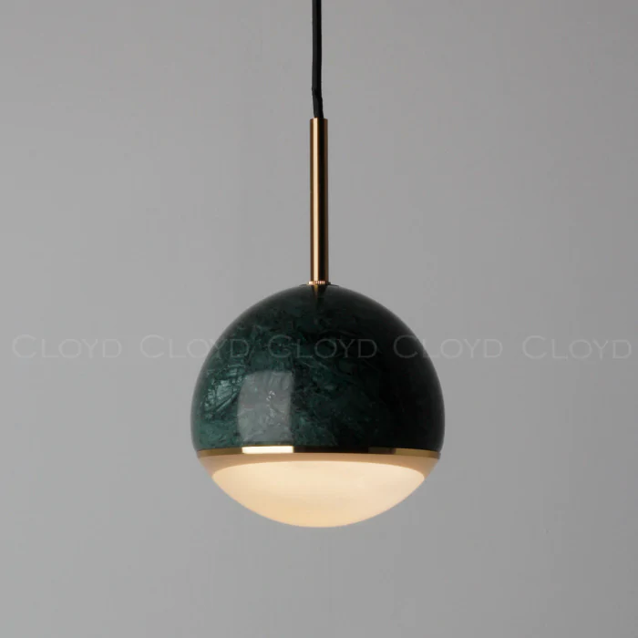 Подвесной светильник Cloyd LUNAR P1 / латунь - зелен.мрамор (арт.11059)