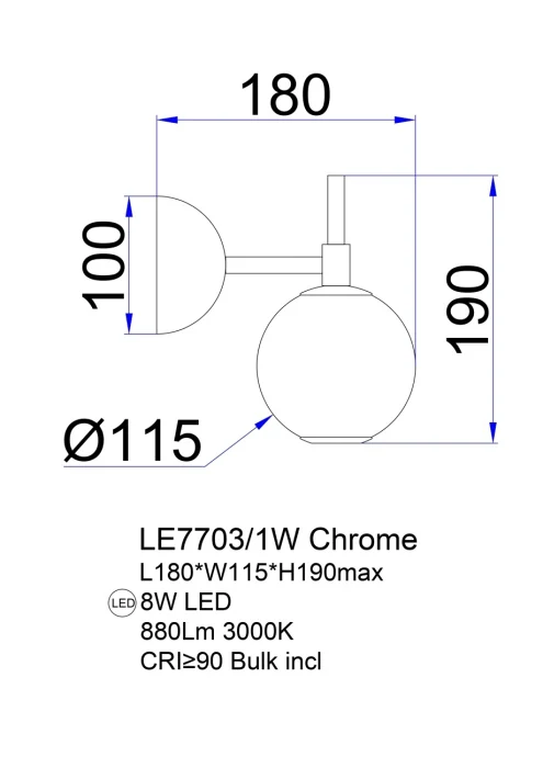 Бра Leon Aurore LE7703/1WL Chrome