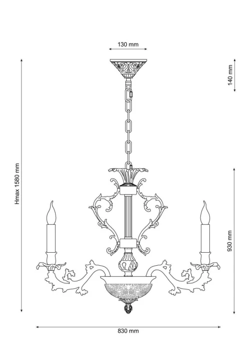 Люстра подвесная Lucia Tucci FIRENZE 1781.15.3 antique gold