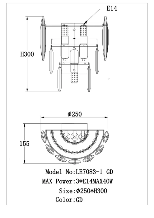Настенный светильник Leon Briller LE7083/1 GD