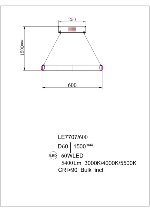 Подвесная люстра Leon Aida LE7707/600 Gold