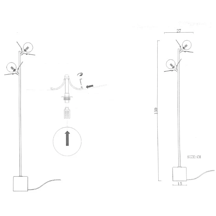 Торшер MATISSE FL 3 White ImperiumLoft