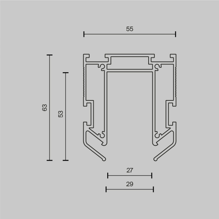 Профиль для монтажа Exility в натяжной ПВХ потолок, 2м Maytoni TRA034MP-212S(N)