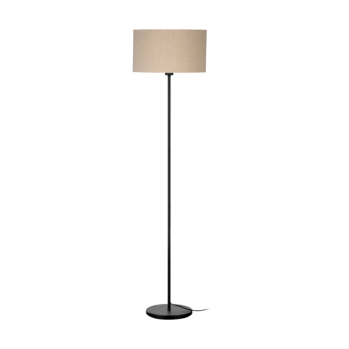 Торшер с ножным выключателем FENIGLIA, 1X40W (E27), H1510, сталь, черный / текстиль, лен, беж EGLO 900862