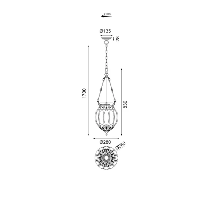 Подвесной светильник VL4266P23 Vele Luce