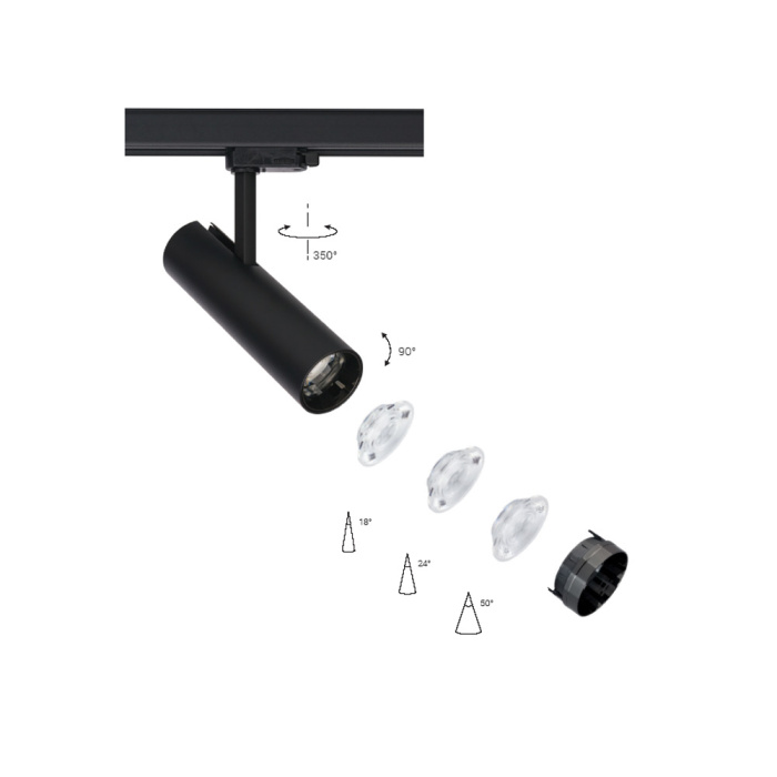 Трековый трехфазный светильник Nowodvorski Milo Led Black 8764