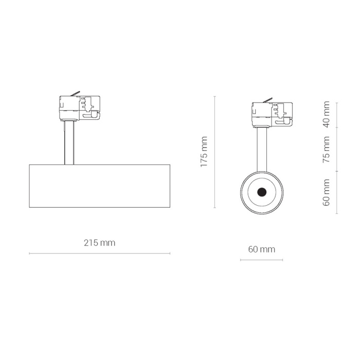 Трековый трехфазный светильник Nowodvorski Milo Led Black 8764