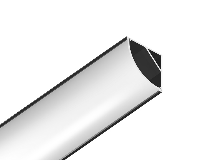 Алюминиевый профиль угловой круглый 15.7*15.7 для светодиодной ленты до 9,78мм Ambrella light GP2100BK