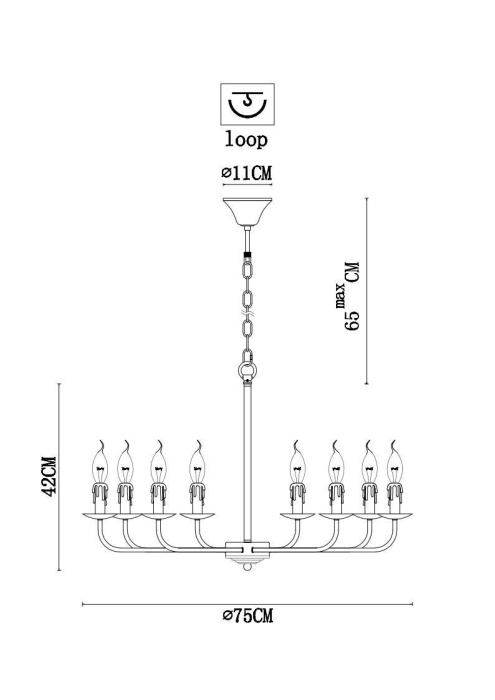 Подвесная люстра Arte Lamp Graff A1857LM-8BK
