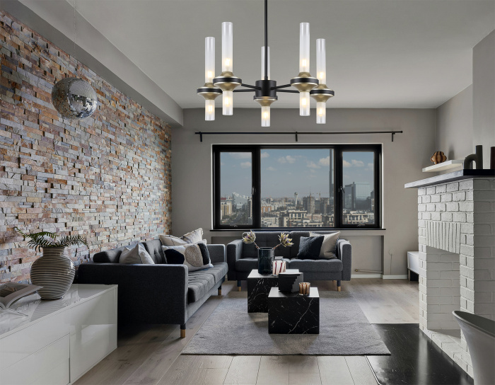 Люстра со стеклянными плафонами на штанге Ambrella light LH55351