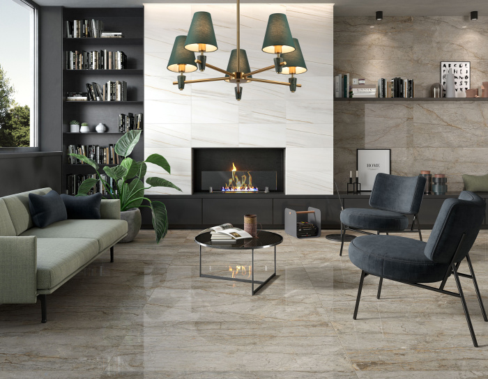 Люстра на штанге с абажурами и мрамором AMBRELLA light LH75051