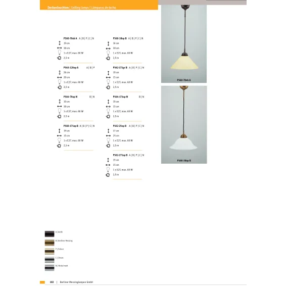 Подвесной светильник Berliner Messinglampen PS62-171grB
