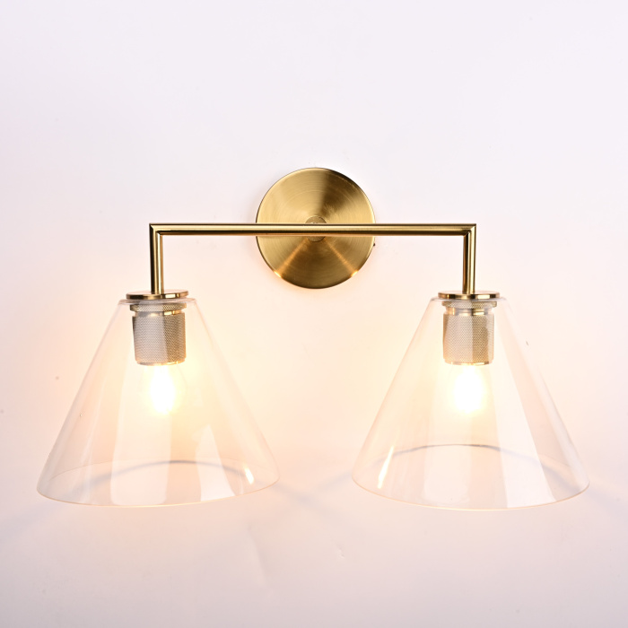 Бра RH Utilitaire Funnel Shade Double Sconce Brass ImperiumLoft