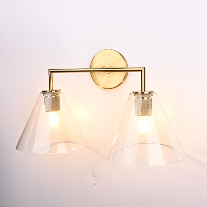 Бра RH Utilitaire Funnel Shade Double Sconce Brass ImperiumLoft