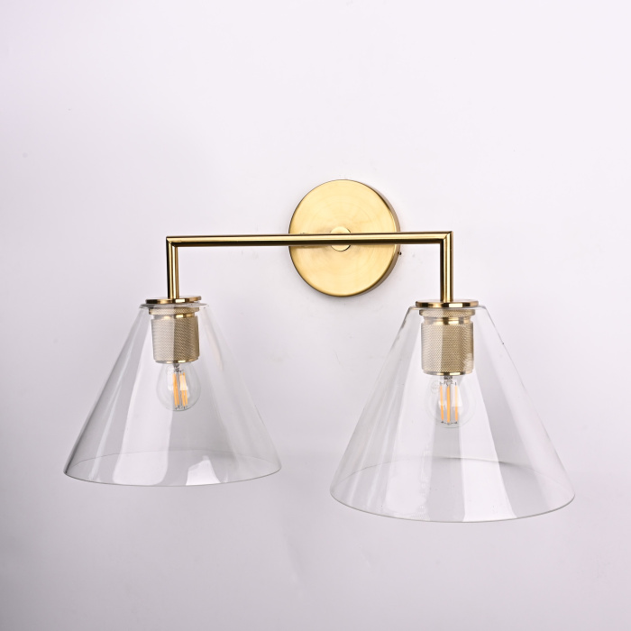Бра RH Utilitaire Funnel Shade Double Sconce Brass ImperiumLoft
