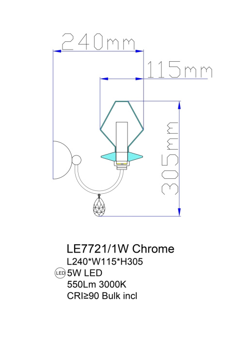Бра Leon Therese LE7721/1W Chrome
