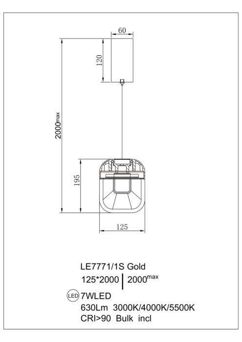 Подвесной светильник Leon Natali LE7771/1S Gold