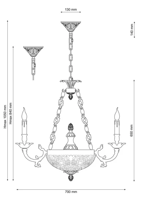 Люстра подвесная Lucia Tucci FIRENZE 1781.6.2 antique gold