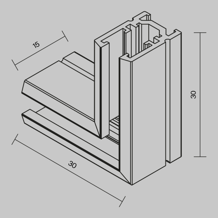 Коннектор угловой, накладной Levity Maytoni TRA184CL-11B