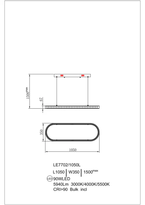 Подвесной светильник Leon Christine LE7702/1050L Black Chrome