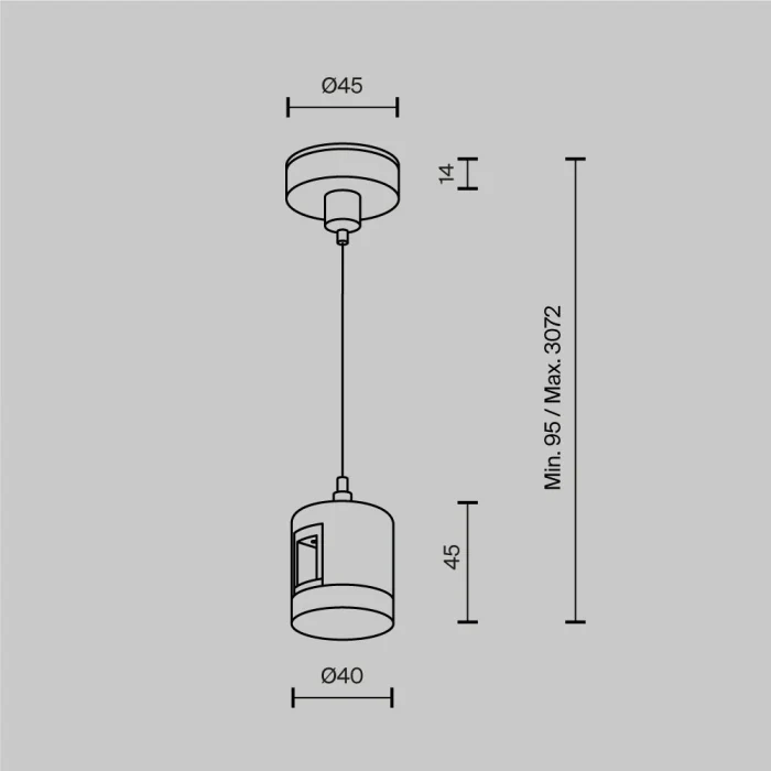 Подвес тросовый Hang с прямым коннектором питания Flarity черный Maytoni TRA157SW-IPC1-B