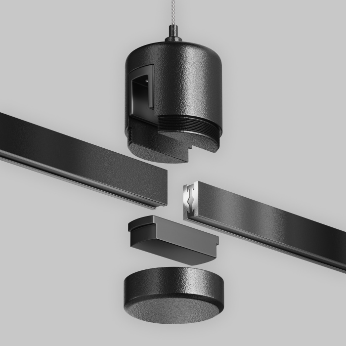 Подвес тросовый Hang с прямым коннектором питания Flarity черный Maytoni TRA157SW-IPC1-B