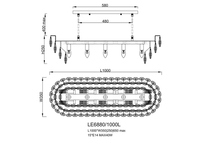 Подвесная люстра Leon Melanie LE6880/1000L CH