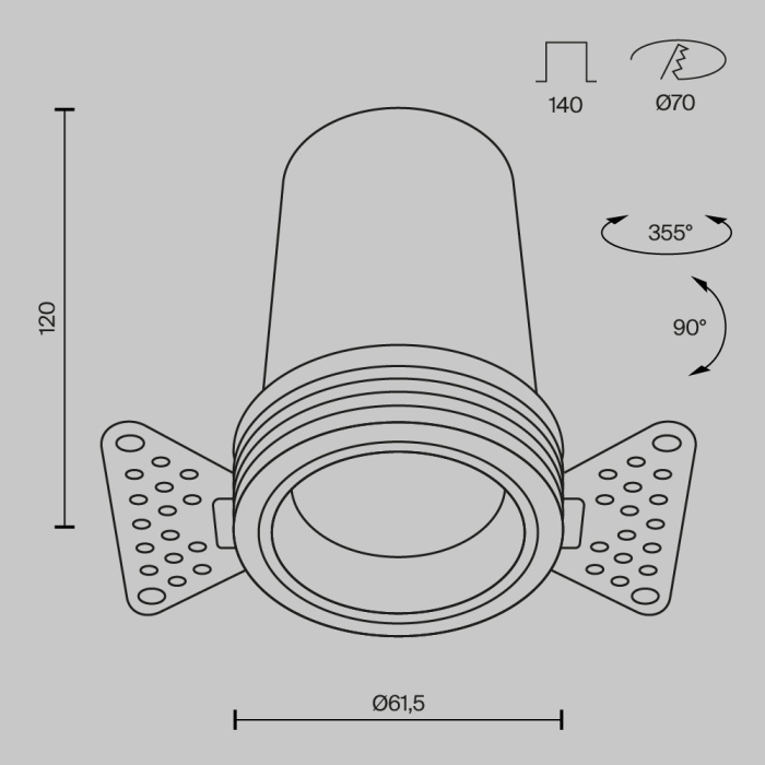 Встраиваемый светильник Maytoni Focus LED DL125-L12-3K-TRS-B