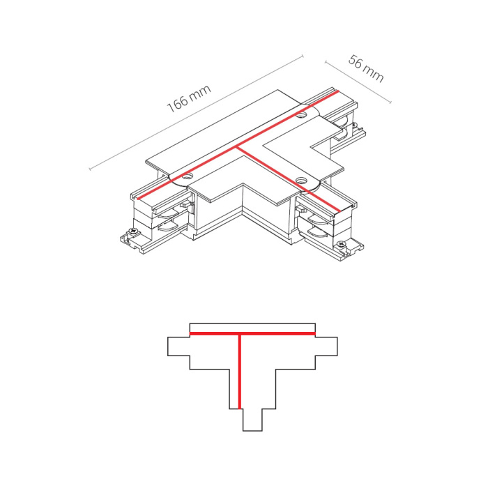 Коннектор для трехфазной трековой системы T-образный правый 2 Nowodvorski Ctls Power White 8681