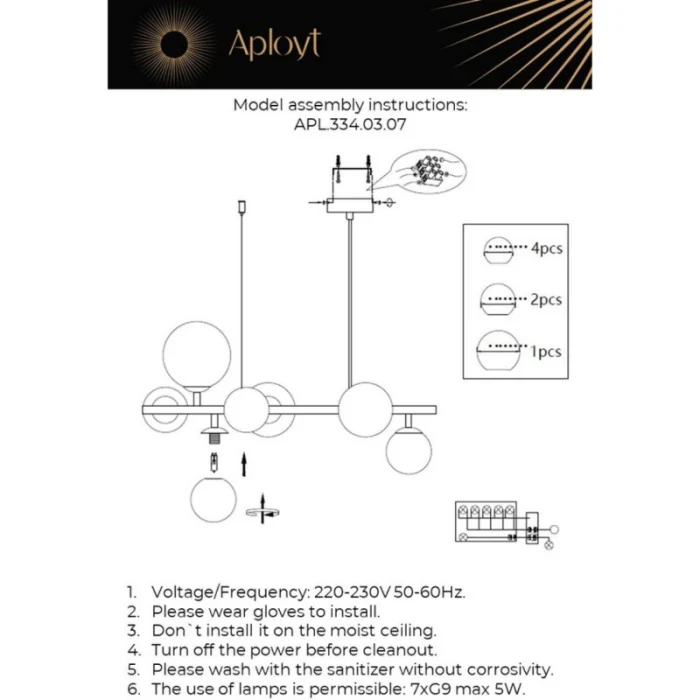 Люстра подвесная Aployt Feliche APL.334.03.07