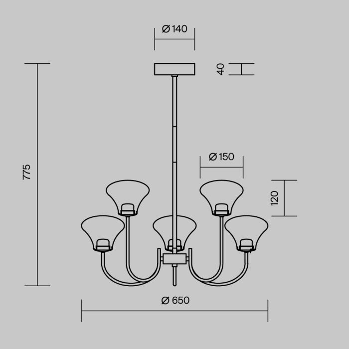 Люстра на штанге Maytoni Dynasty MOD402PL-L20BS3K