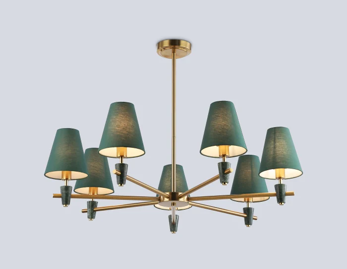 Люстра на штанге с абажурами и мрамором AMBRELLA light LH75053