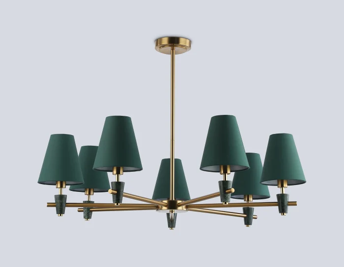 Люстра на штанге с абажурами и мрамором AMBRELLA light LH75053