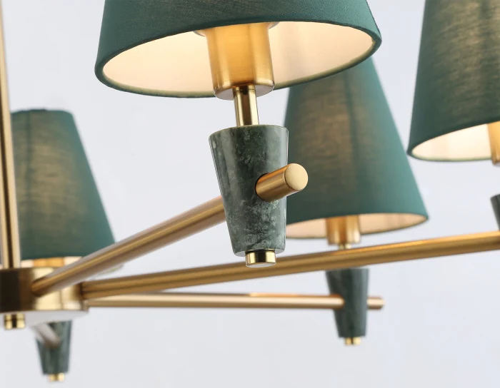 Люстра на штанге с абажурами и мрамором AMBRELLA light LH75053