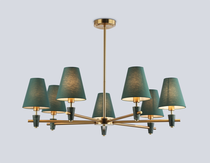 Люстра на штанге с абажурами и мрамором AMBRELLA light LH75053